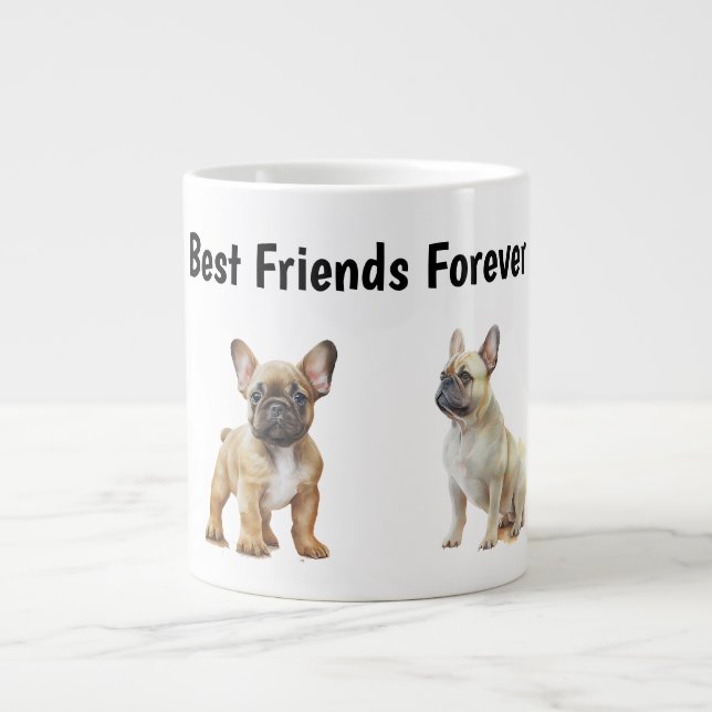 Grande Tasse Meilleurs Amis Pour Les Chiens Français (Devant)
