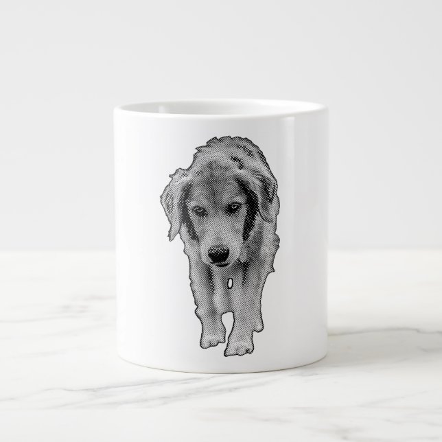 Grande Tasse Mélange de retriever du matin de Noël (Devant)
