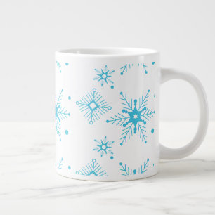 Grande Tasse Mélange géométrique de flocons de neige vacances b