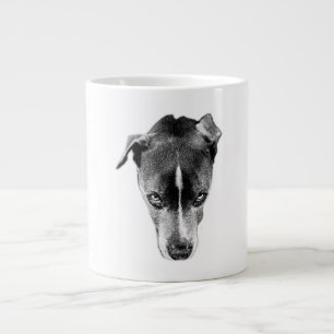 Grande Tasse Mélange Pitbull intense Mélange Monochrome Portrai