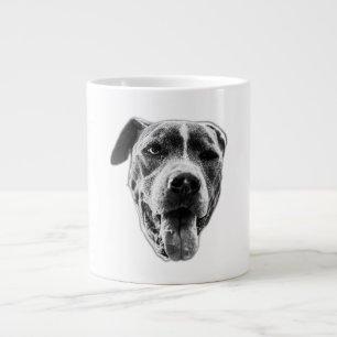 Grande Tasse Mélange Pitbull Wink gai—Fermer la face