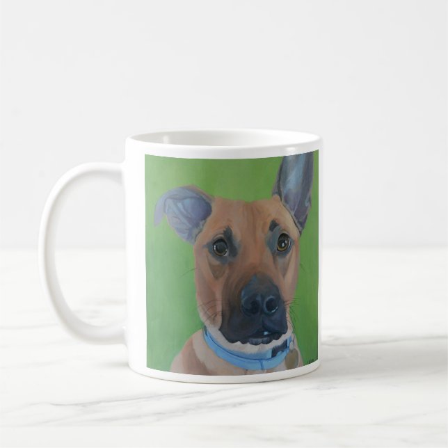 Grande tasse mélangée de portrait de chien de race (Gauche)