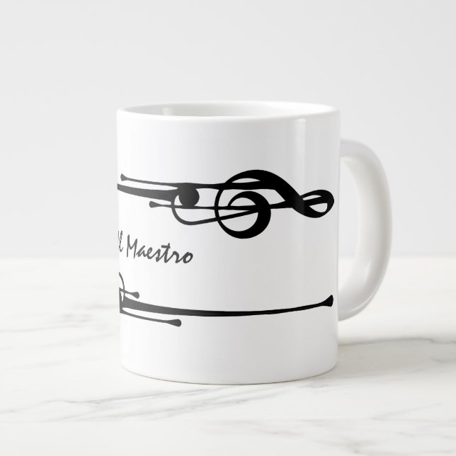 Grande Tasse MELTPOINT WHITE Hot Black G-Clef 'Il Maestro' (Devant droit)