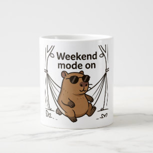 Grande Tasse Mème de Capybara Paresseux Autocollant de Dessin A