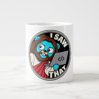 Grande Tasse mème Golang Gopher Jésus
