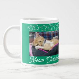 Grande Tasse Meow Noël, photo, texte, texte arrière, Remplaceme