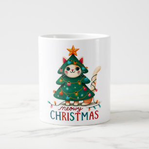 Grande Tasse Meowy drôle de chat de Noël