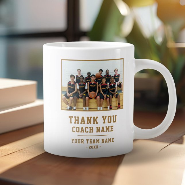 Grande Tasse Merci Coach Équipe Nom Photo (Créateur téléchargé)
