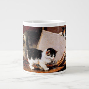 Grande Tasse Mère Chat et chatons sur table