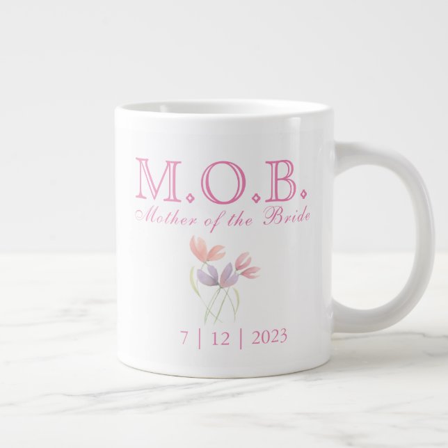 Grande Tasse Mère de la mariée Mariage Date Keepsaké (Droite)
