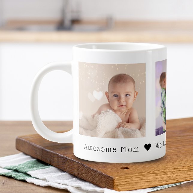 Grande Tasse Mère's Day 3 Photos Personnalisé Giant Coffee Mu (Mother's Day 3 Photos Personalized Giant Coffee Mu Giant Coffee Mug)