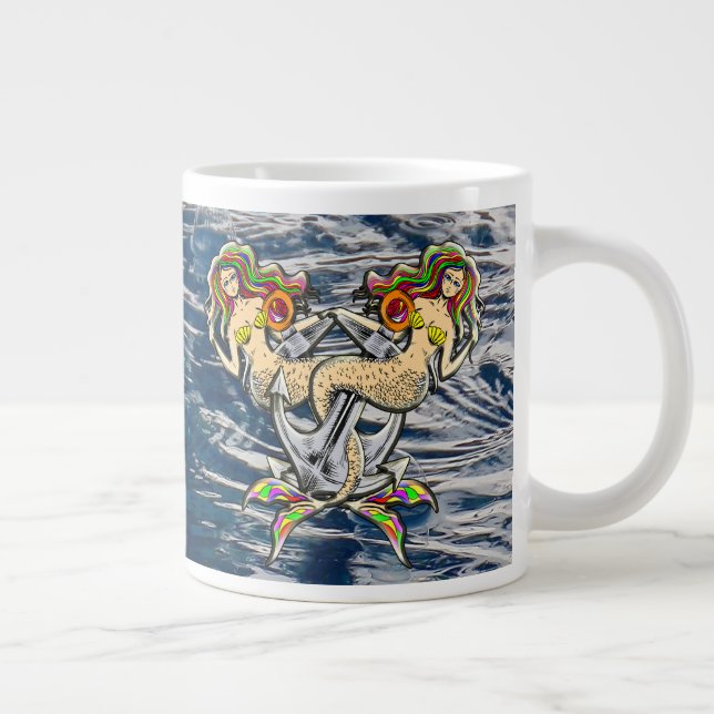 Grande Tasse Mermaids - Design nautique pour les amoureux des o (Droite)