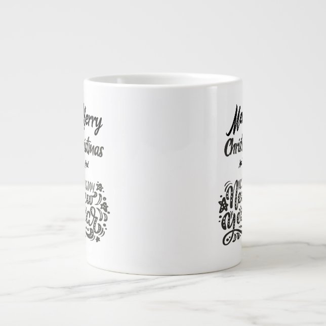 Grande Tasse Merry Christmas and Happy New Year Plain Design (Devant)