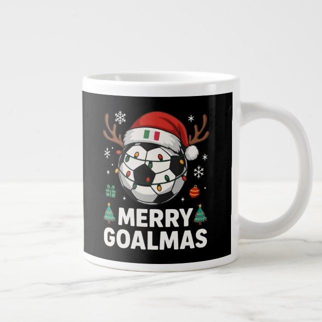 Grande Tasse Merry Goalmas Italy - Funny Soccer Christmas (Droite)