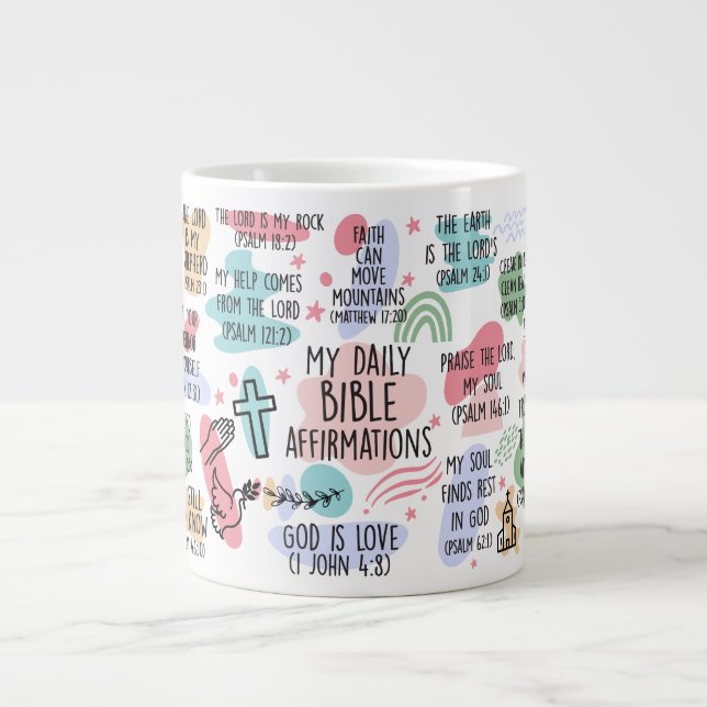 Grande Tasse Mes Affirmations Bibliques quotidiennes Thé de boi (Devant)