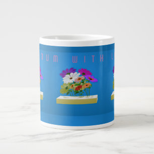 Grande Tasse Message à maman avec belle florale moderne sur ble