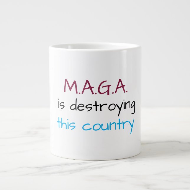 Grande Tasse Message anti-MAGA (Devant)