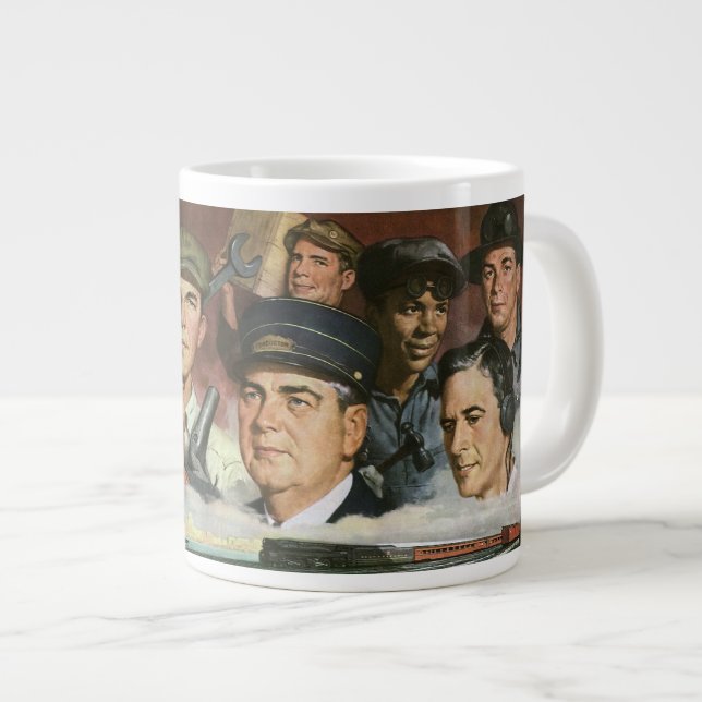 Grande Tasse Métiers d'affaires, patriotisme patriotique vintag (Devant droit)