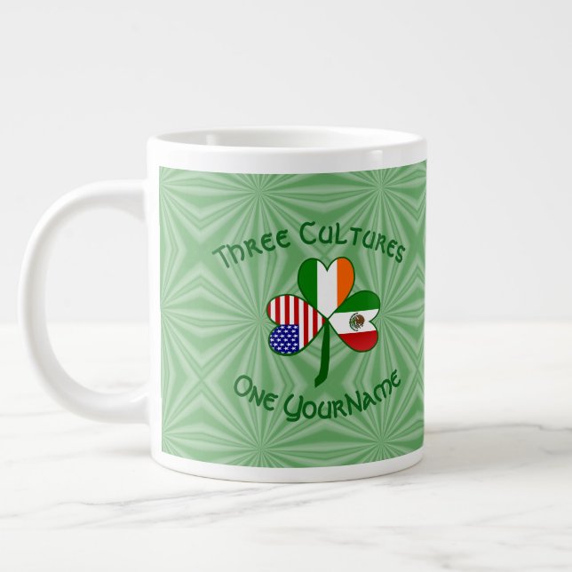 Grande Tasse Mexique Irlande États-Unis Trèfle Drapeau (Gauche)