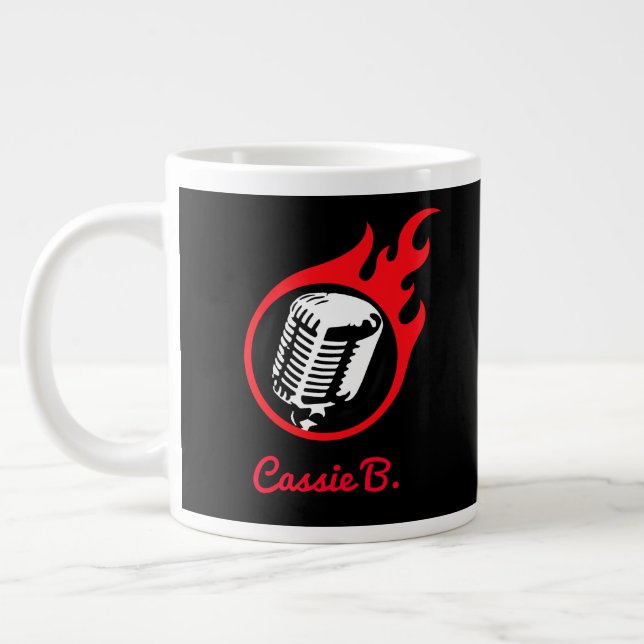 Grande Tasse Mic Flamant personnalisé (Gauche)