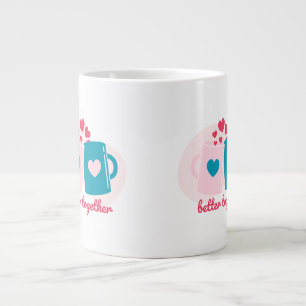 Grande Tasse Mieux ensemble bleu et rose mignon simple