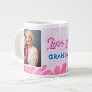 Grande Tasse Mignon Amour vous Grand-mère Fleurs Roses 2 Photos