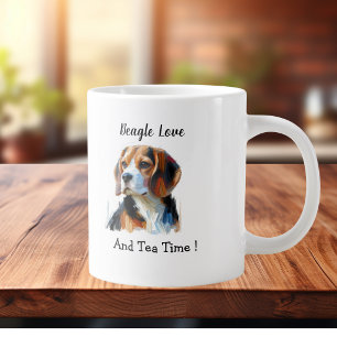 Grande Tasse Mignon Beagle Brun Personnalisé