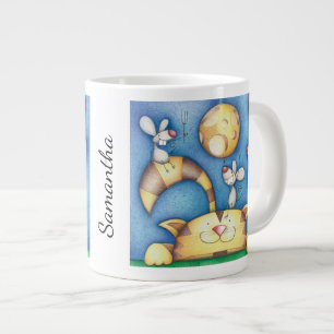Grande Tasse Mignon chat et souris lunaires fantaisistes Art pe