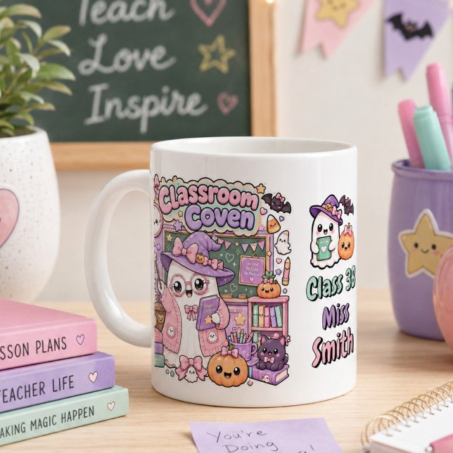 Grande Tasse Mignon Kawaii Prof Fantôme Halloween Épouvantable  (Créateur téléchargé)