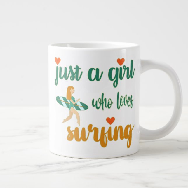 Grande Tasse Mignonne citation estivale Juste une fille qui aim (Droite)