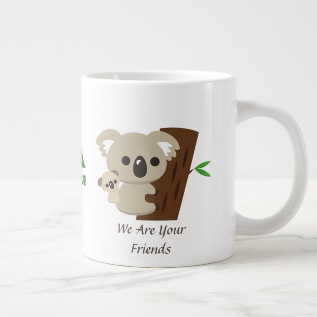 Grande Tasse Mignonne Famille Mère Koala Ours Avec Bébé (Droite)