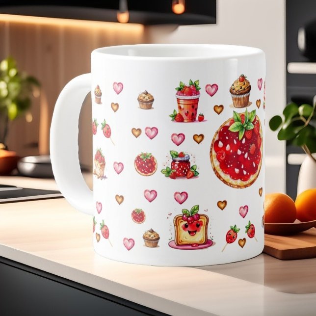 Grande Tasse 💗 mignonne fraise 🍓 🥨 (Créateur téléchargé)