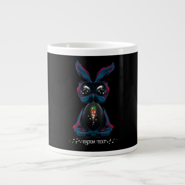 Grande Tasse Mignonne lapin aux yeux de lumière dans Yoga Pose  (Devant)