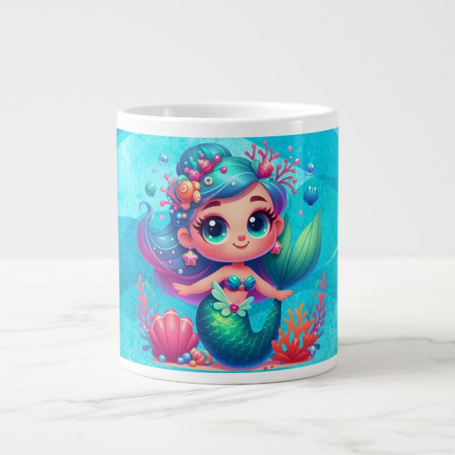 Grande Tasse Mignonne sirène sous-marine (Devant)