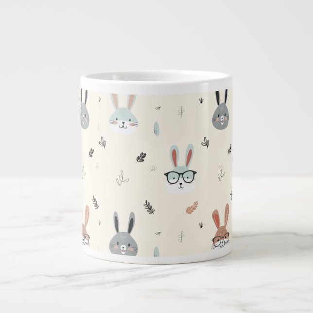 Grande Tasse Mignons visages d'animaux (Devant)