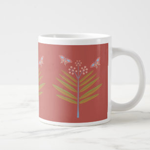 Grande Tasse Milkweed & Butterflies 20os, Rose, Corail, Vert