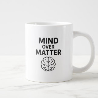 Grande Tasse Mind Over Matter - T-shirt à Texte Noir et Design