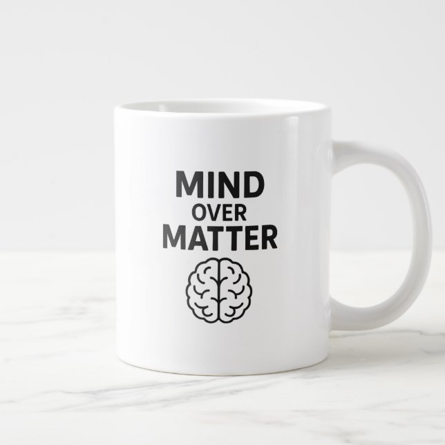 Grande Tasse Mind Over Matter - T-shirt à Texte Noir et Design (Droite)