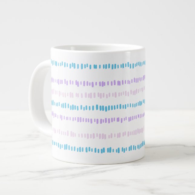 Grande Tasse Mini Motif Turquoise Violet Rose (Devant gauche)