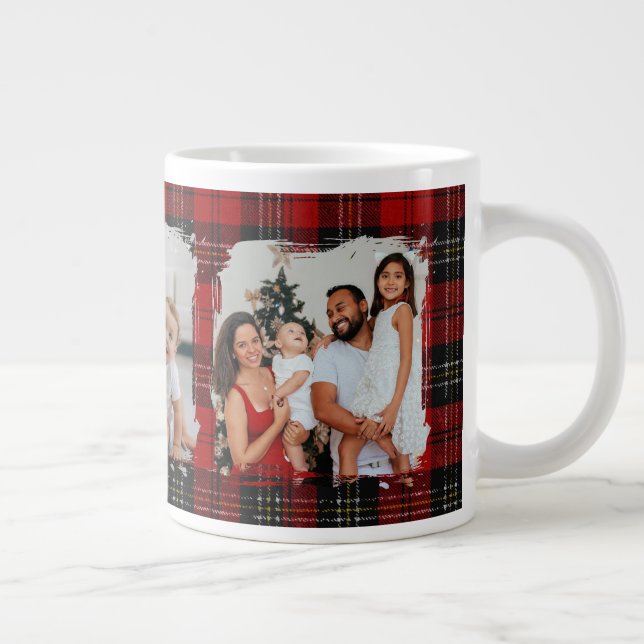 Grande Tasse Minimal Modern Rustic Family Photo Christmas  (Droite)