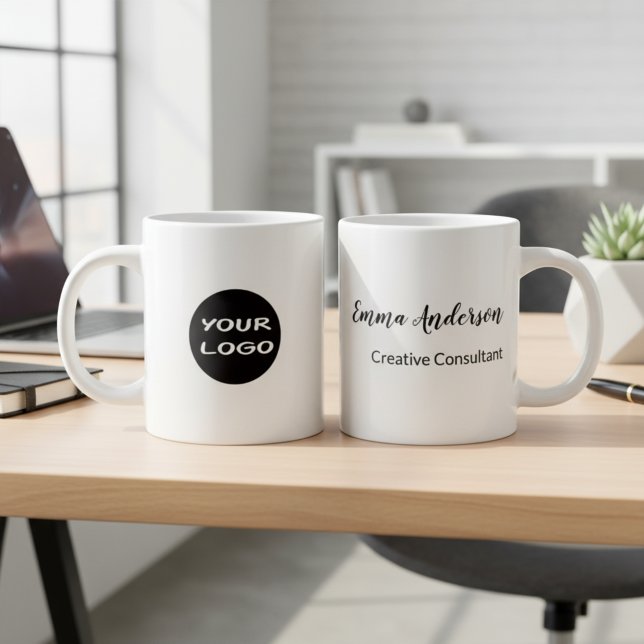 Grande Tasse Minimal Moderne | Votre Logo (Créateur téléchargé)