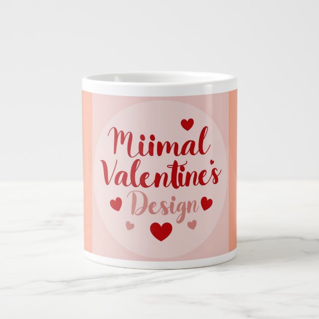 Grande Tasse Minimal Valentine’s Day Love Typography Design | R (Devant)