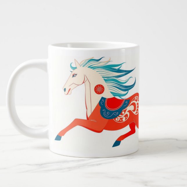 Grande Tasse Minimalist Sumi-e Horse 2026 Zodiac Gift (Gauche)