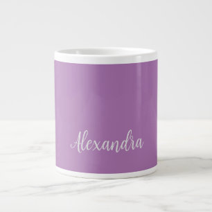 Grande Tasse Minimaliste Plaque Ajouter Nom Lavender Calligraph