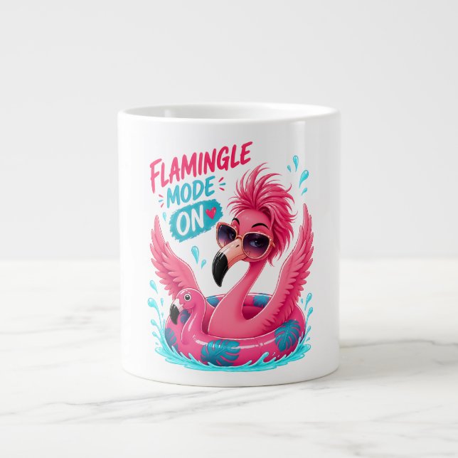 Grande Tasse Mode Flamingle activé Flotteur de piscine flamant  (Devant)