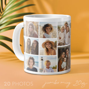 Grande Tasse Modèle de collage de 20 photos - Moderne minimal b