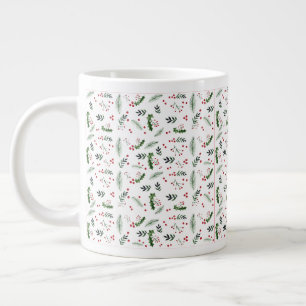 Grande Tasse Modèle de feuilles de couronne de Noël joyeux