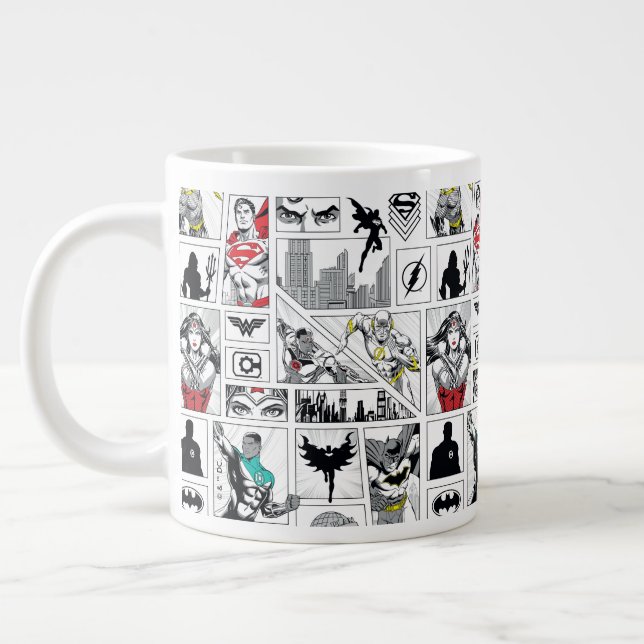 Grande Tasse Modèle de panneau héroïque de la Ligue de justice (Gauche)