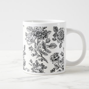 Grande Tasse Modèle Floral Rose vintage