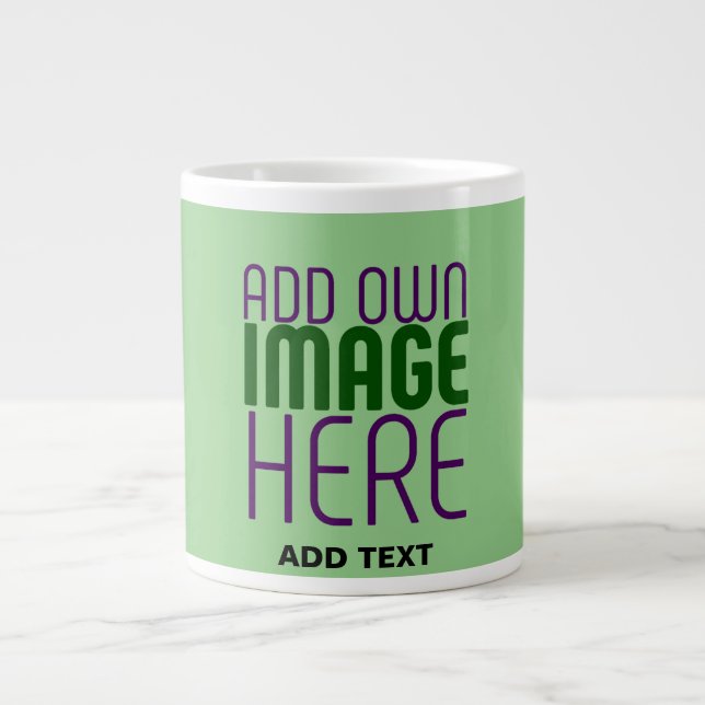 GRANDE TASSE MODÈLE TEXTE D'IMAGE VERTE MINT MODERNE (Devant)
